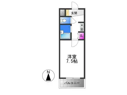 サイレストSB(1K/2階)の間取り写真