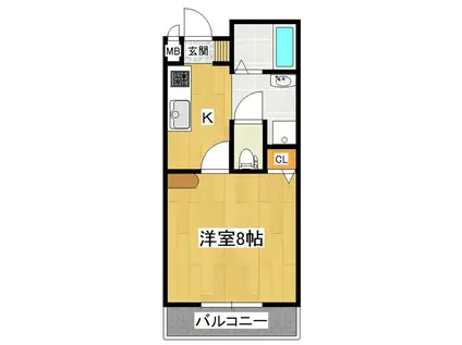 つくばエクスプレス つくば駅 徒歩29分 7階建 築28年(1K/1階)の間取り写真