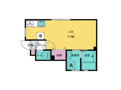 LE CHIEN (ワンルーム/1階)の間取り写真