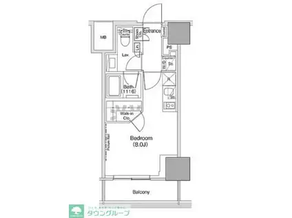 ザ・パークハビオ荏原中延駅前(ワンルーム/5階)の間取り写真