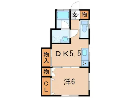 SMART/K(1DK/1階)の間取り写真