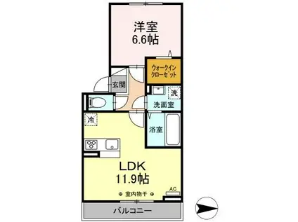 PRESTIGEA(1LDK/2階)の間取り写真