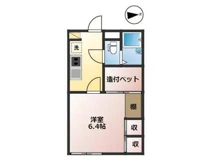 カーサヤマシタ(1K/1階)の間取り写真