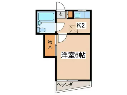 ラフォーレ調布(1K/2階)の間取り写真