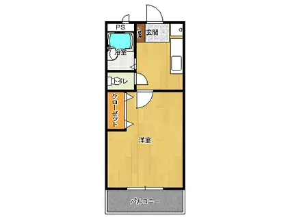 WINDOM CRANE(1K/2階)の間取り写真