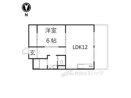 京阪京津線 四宮駅 徒歩13分 3階建 築50年(1LDK/2階)の間取り写真