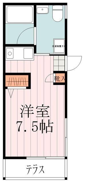 アトリエールそら(ワンルーム/1階)の間取り写真