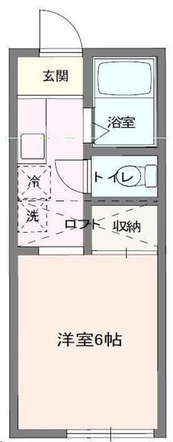 ハイツメルローズ(1K/1階)の間取り写真