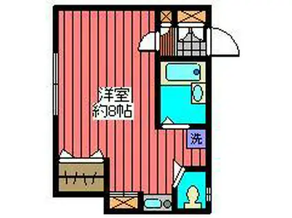 KOコーポII(ワンルーム/1階)の間取り写真