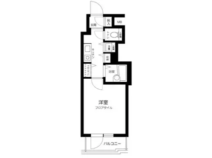 クレアシオン新中野(1K/4階)の間取り写真