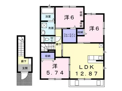 メゾン・ド・シエル II棟(3LDK/2階)の間取り写真