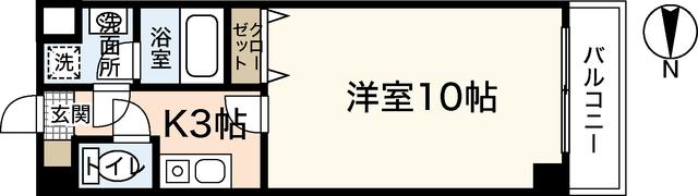 FOURSEASONSTAI-SHIN1ST(1K/4階)の間取り写真