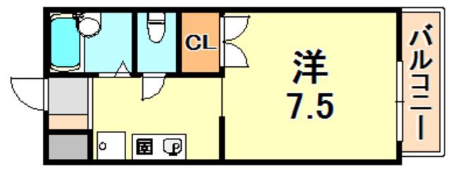 エスポワール須磨(1K/1階)の間取り写真