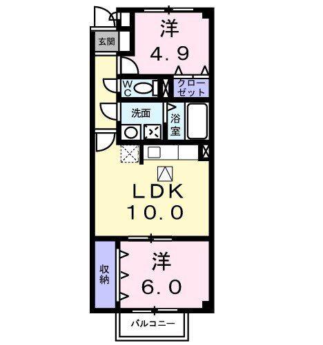 グラン リオ(2LDK/1階)の間取り写真