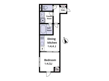 LAVIERE上中里(1DK/1階)の間取り写真