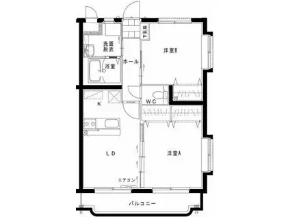 サニーコートII(2LDK/3階)の間取り写真