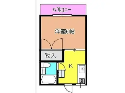 COCORU GARDEN(1K/2階)の間取り写真