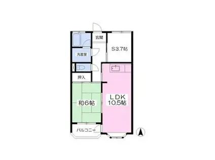 長沢ハイツ(1SLDK/2階)の間取り写真