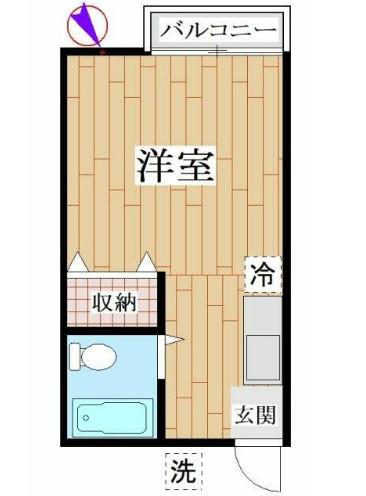 パールハイツ向ヶ丘(ワンルーム/2階)の間取り写真