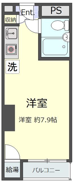 シャルマン築地明石町(ワンルーム/2階)の間取り写真