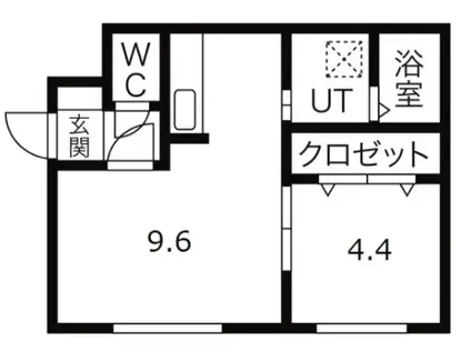 アンシャンテ手稲前田(1LDK/2階)の間取り写真