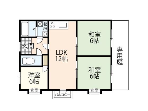 シャルム肥後(3LDK/3階)の間取り写真