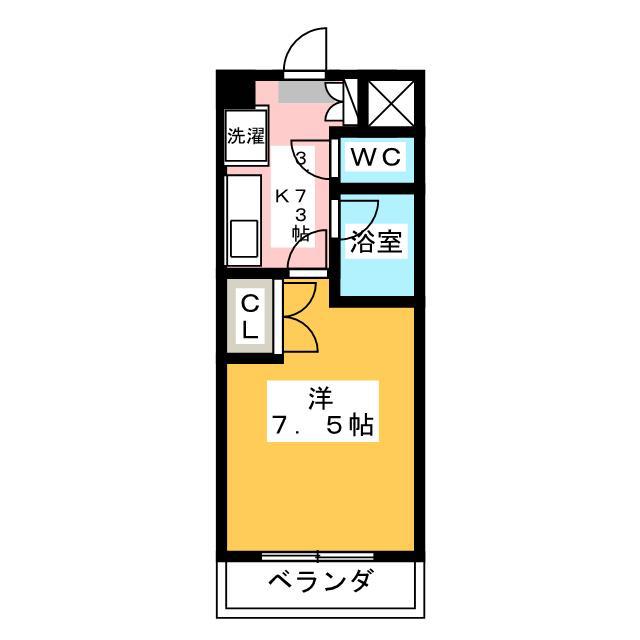 ガーデンセルリア(1K/6階)の間取り写真