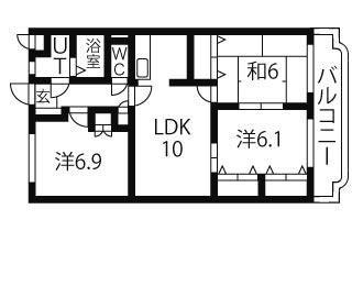 パークヒルズII(3LDK/3階)の間取り写真