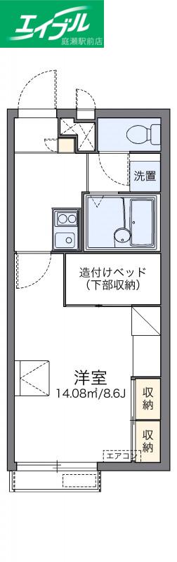 レオパレスルピナス高柳東町(1K/2階)の間取り写真