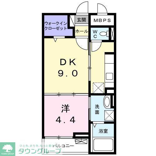 アベリア(1DK/1階)の間取り写真