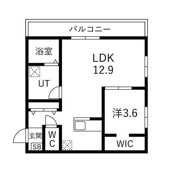 ユニオーネ豊田本町(1LDK/2階)の間取り写真