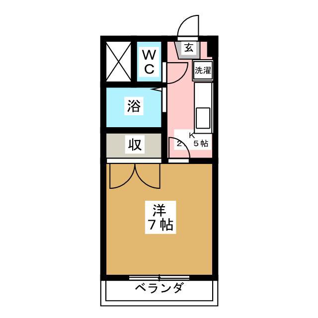 レジデンスK(1K/5階)の間取り写真