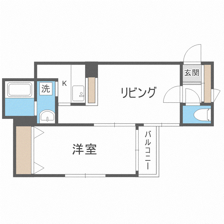 エルミタージュ(1LDK/2階)の間取り写真