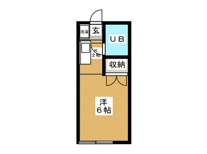 ドムール上池台(ワンルーム/1階)の間取り写真