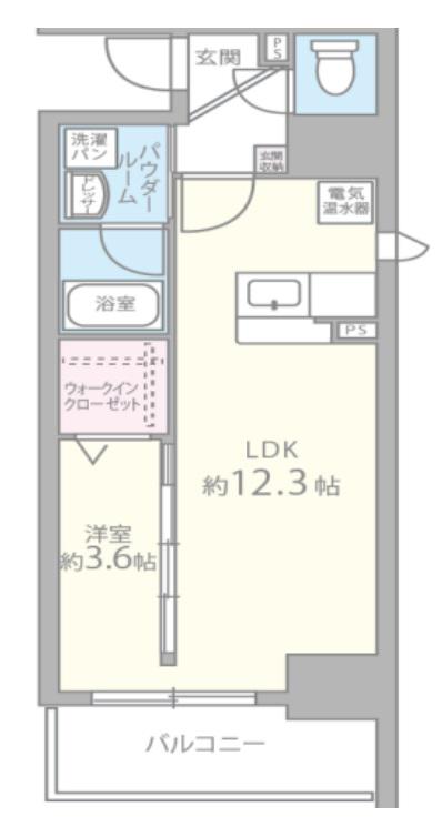 ソシオ心斎橋(1LDK/5階)の間取り写真