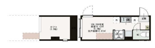 WIN CREST(ワンルーム/1階)の間取り写真