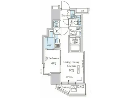 パークアクシス南青山七丁目(1LDK/3階)の間取り写真
