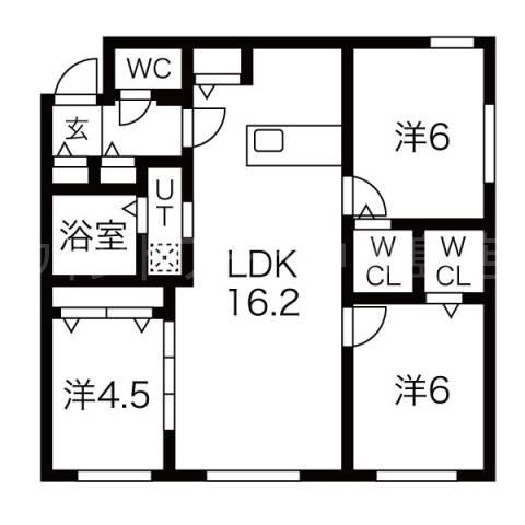 MA豊平公園(3LDK/3階)の間取り写真