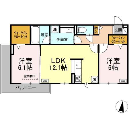 ジョイハイツ(2LDK/2階)の間取り写真