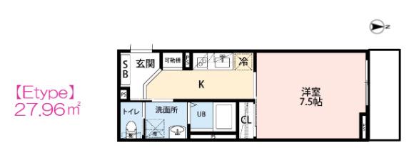 ナギベースー凪-(1K/2階)の間取り写真