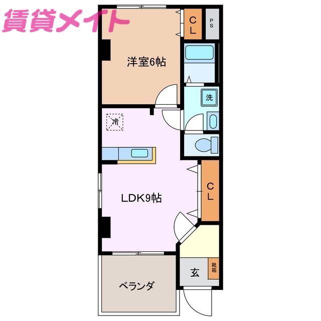 プロニティヒロ(1LDK/1階)の間取り写真