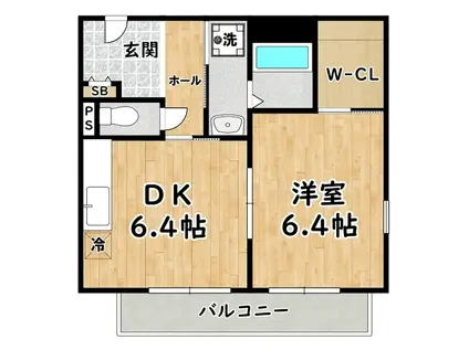 サンライズ・コート(1DK/2階)の間取り写真