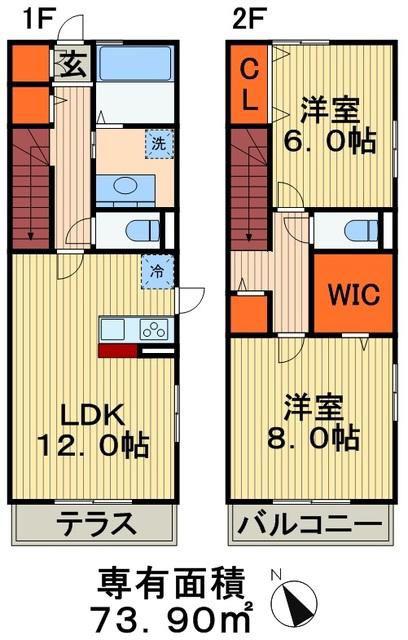 ウィーブ琴(2LDK/1階)の間取り写真