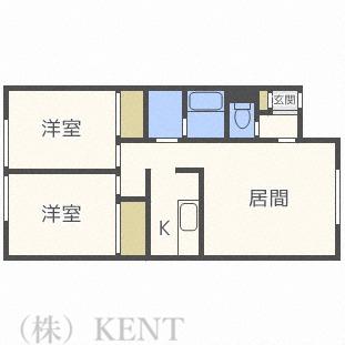 ルミエール八64西(2LDK/2階)の間取り写真