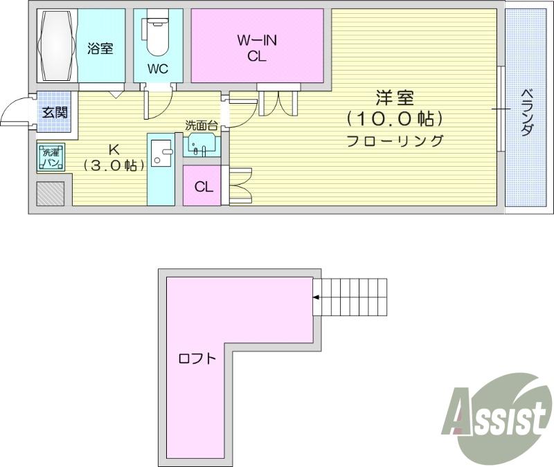 メゾンプラネットB(1K/1階)の間取り写真