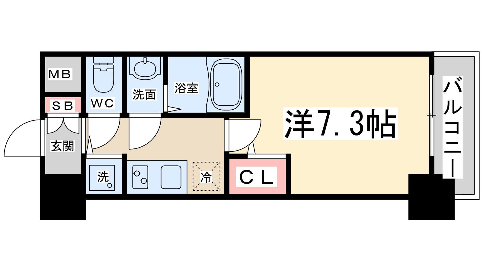 エスレジデンス新大阪駅前(1K/14階)の間取り写真