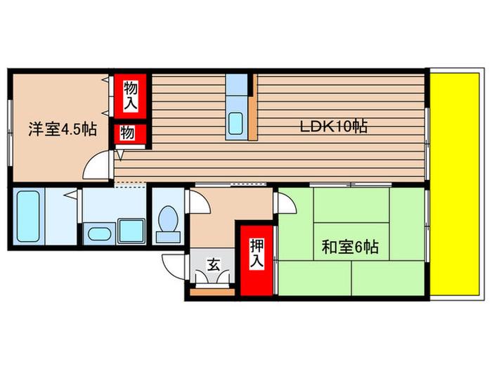 ロイヤル中平(2LDK/1階)の間取り写真