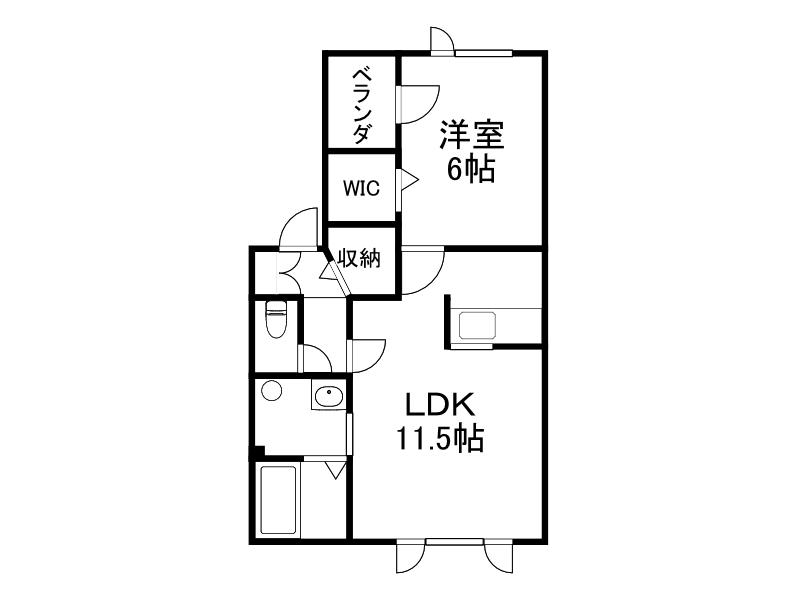 PIENO(1DK/1階)の間取り写真