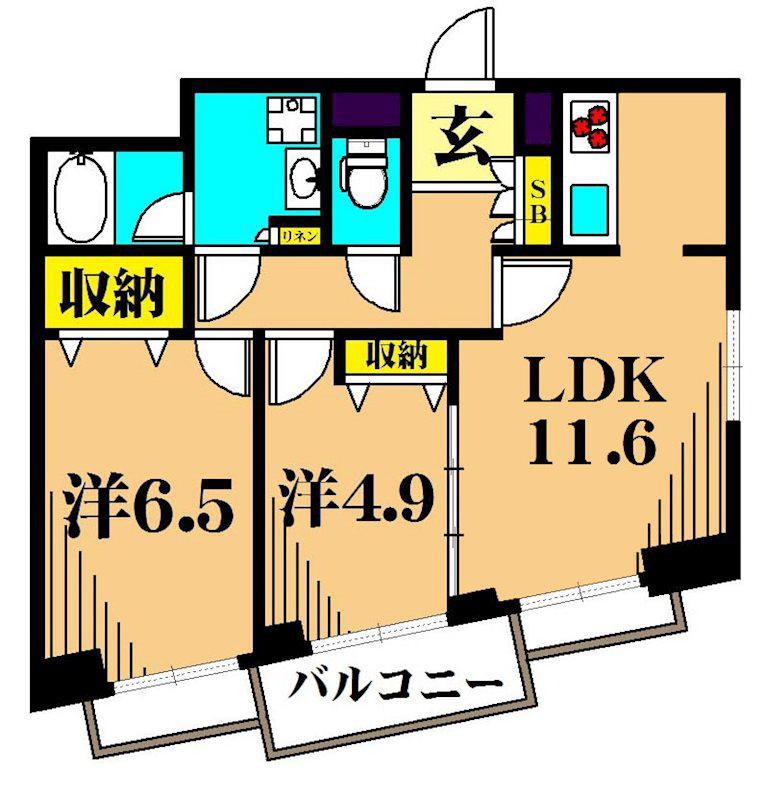AMENITY55(2LDK/3階)の間取り写真