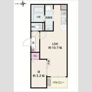JACK ATSUTAKOSHINIV(1LDK/2階)の間取り写真